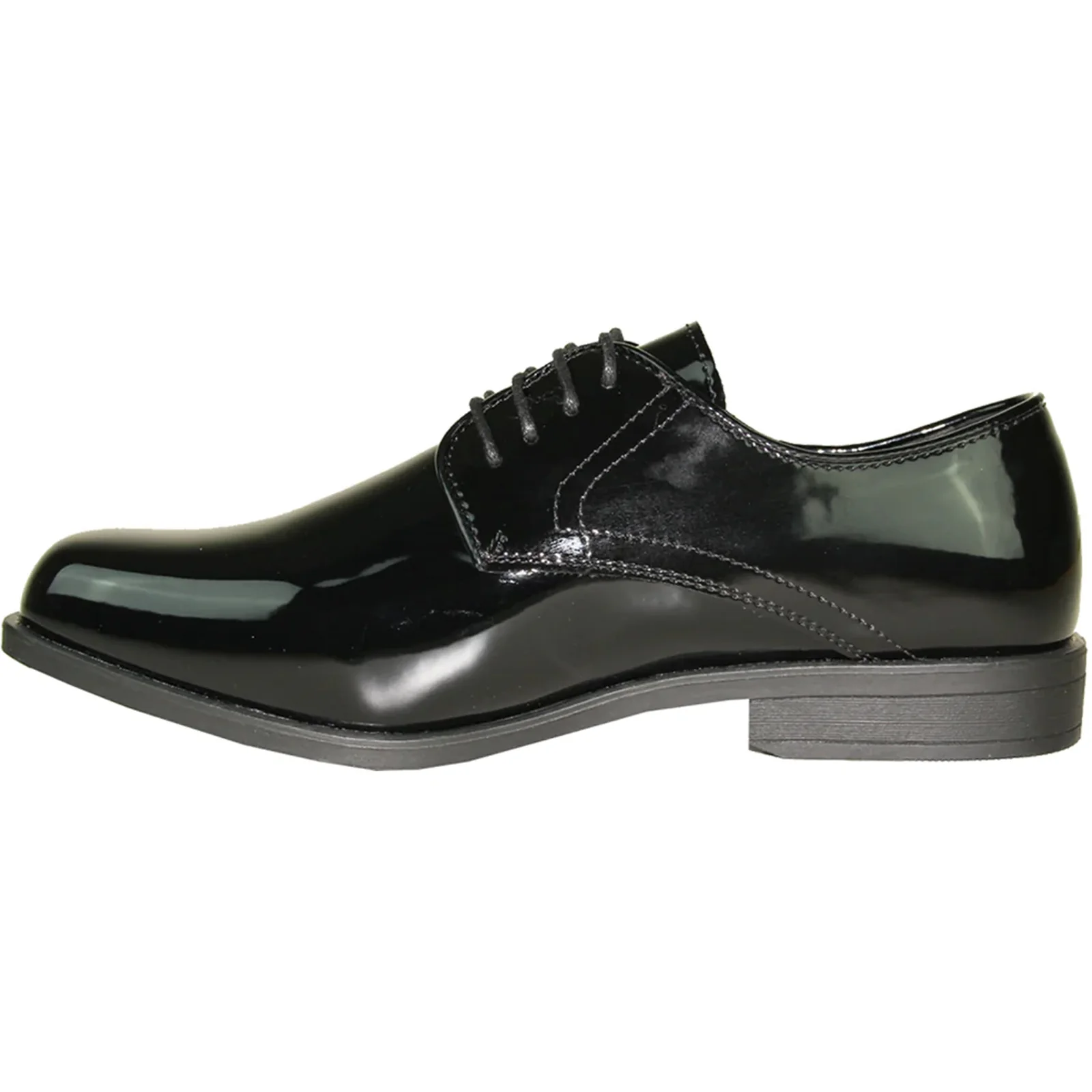 Mens Classic Formal Shiny Patent Tuxedo Shoe in Black - Image 3