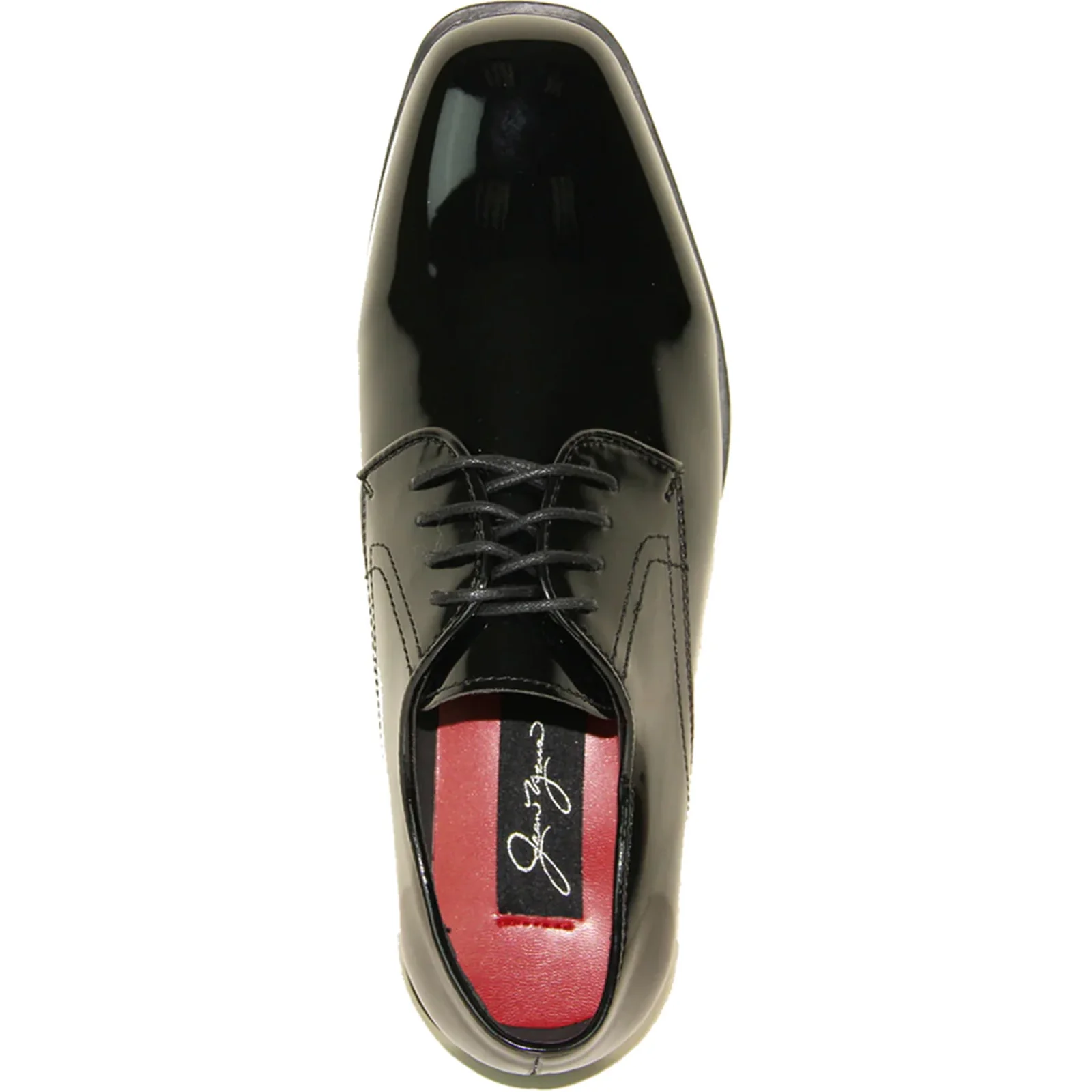 Mens Classic Formal Shiny Patent Tuxedo Shoe in Black - Image 6