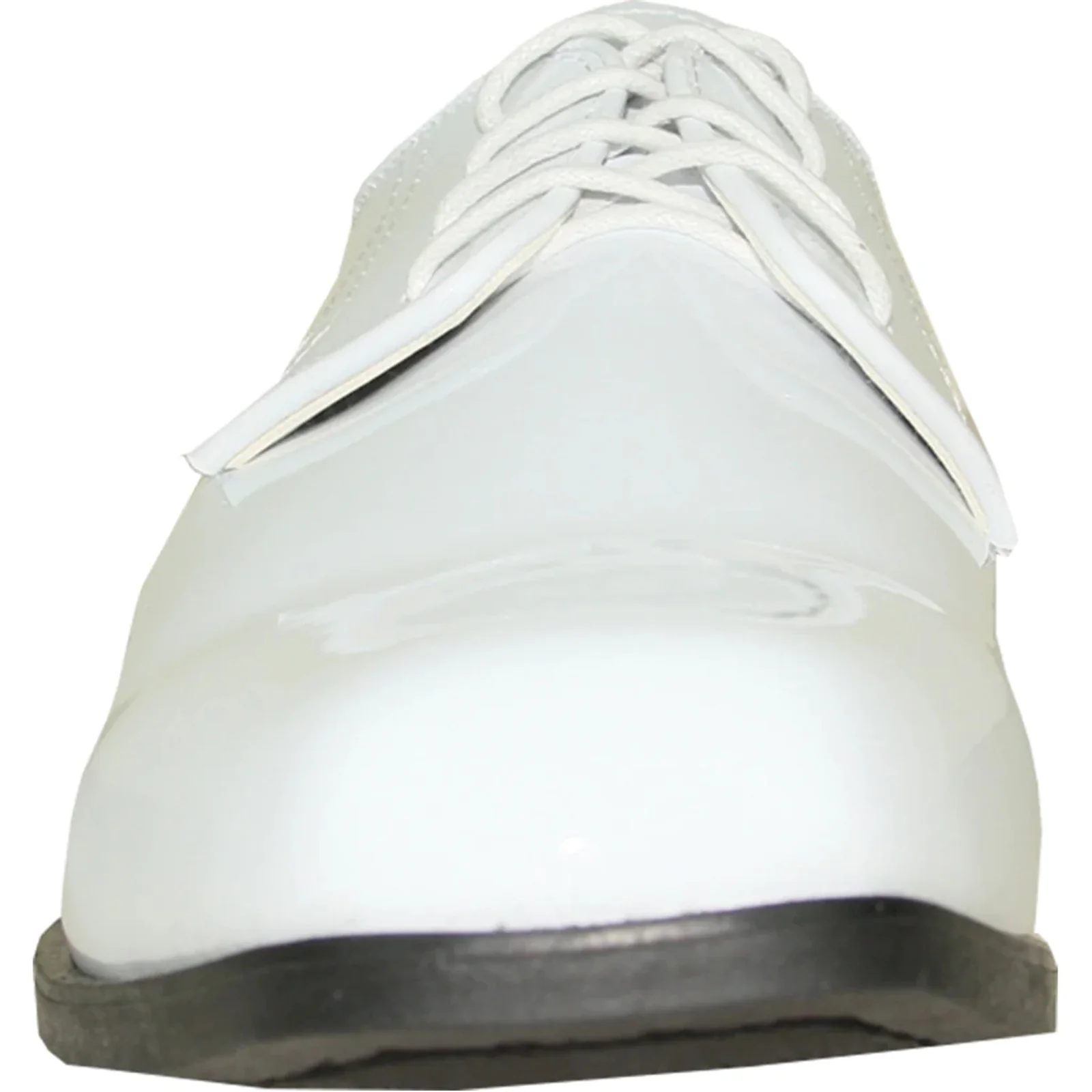 Mens Classic Formal Shiny Patent Tuxedo Shoe in White - Image 4