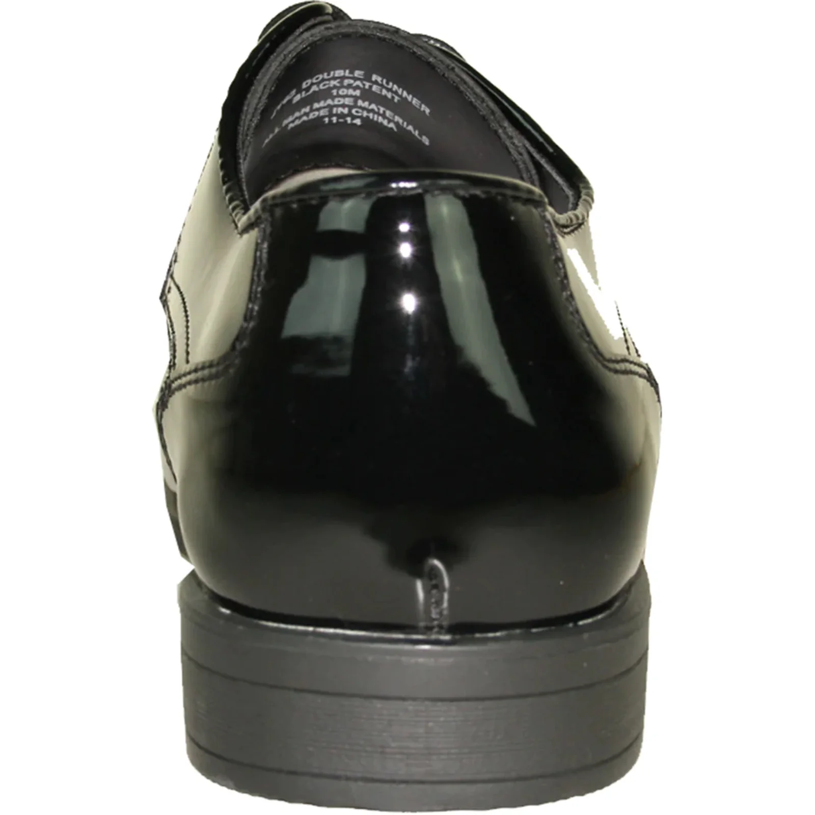 Mens Formal Wedding & Prom Double Runner Shiny Patent Dress Shoe in Black - Image 5