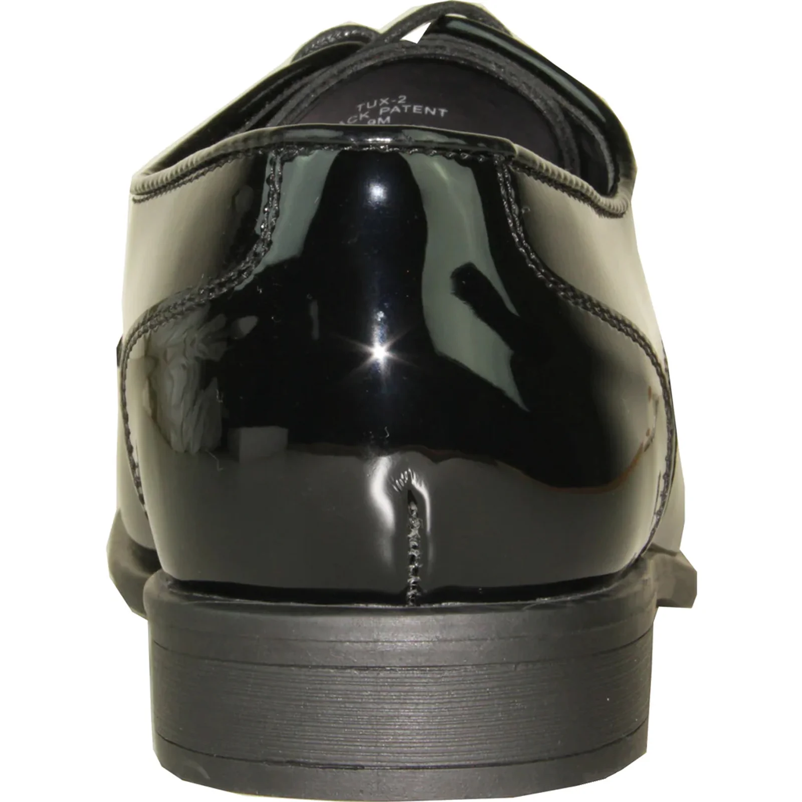 Mens Modern Pointy Square Toe Oxford Patent Tuxedo Shoe in Black - Image 5