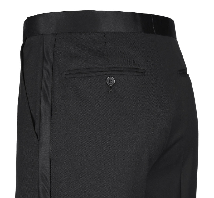 Mens Traditional One Button Slim Fit Peak Tuxedo in Black - Image 5