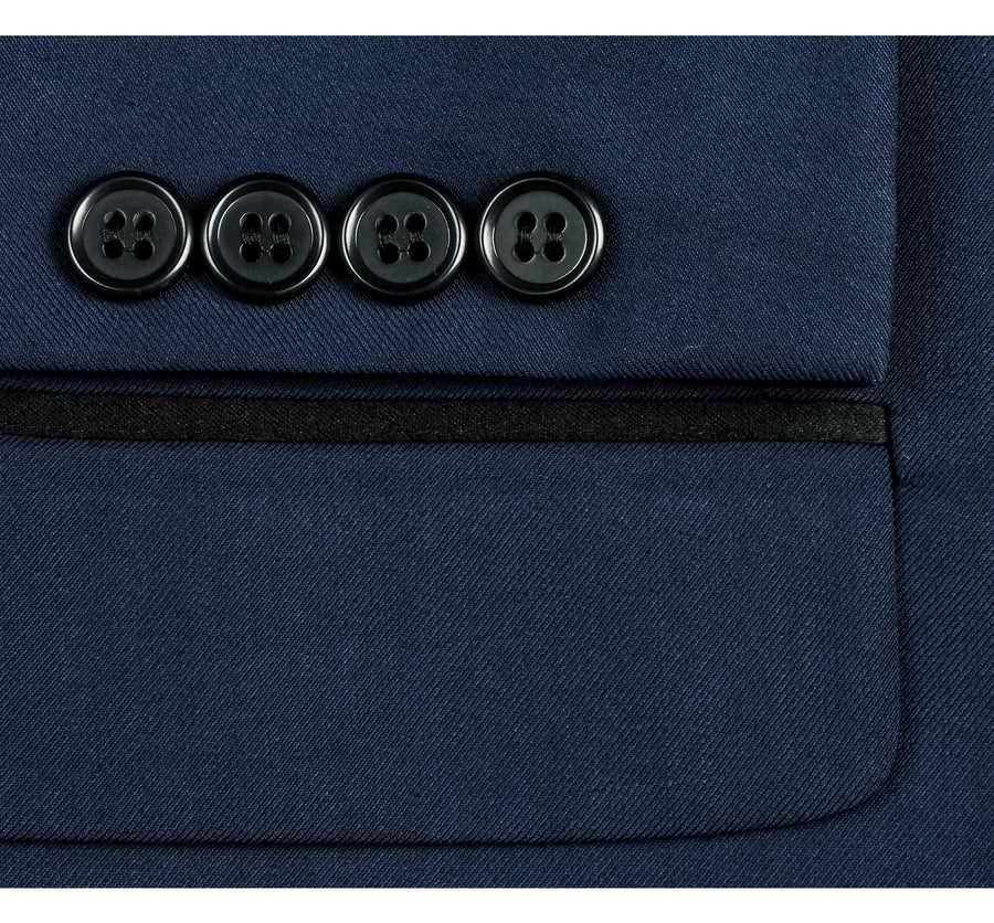 Mens Traditional Slim Fit Shawl Collar Tuxedo in Navy Blue - Image 6