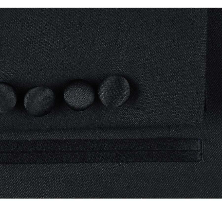Mens Traditional Two Button Classic Fit Notch Tuxedo in Black - Image 4