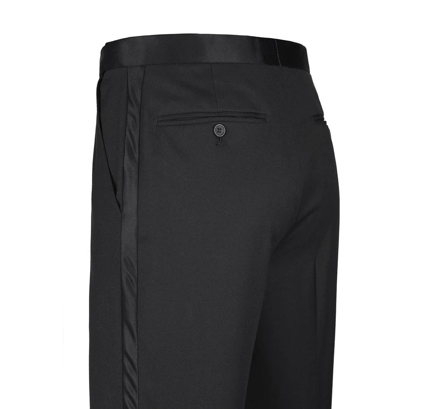 Mens Traditional Two Button Classic Fit Notch Tuxedo in Black - Image 6
